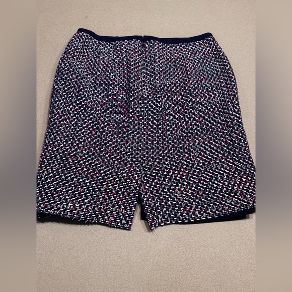 Talbots Asymmetrical Blue and Red Mini Pencil Skirt - Picture 2 of 8